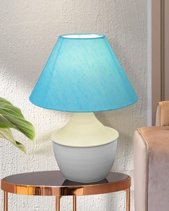 Lámpara de mesa moderna de metal turquesa con base de tulipán blanco, luz nocturna minimalista para decoración de hogar u oficina, venta al por mayor OEM - Product Image 6