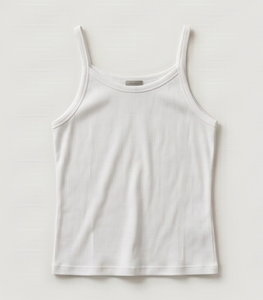 Débardeur blanc sans manches pour femme, col rond, couleur unie, tricoté, respirant, style minimaliste, longueur normale - Product Image 1