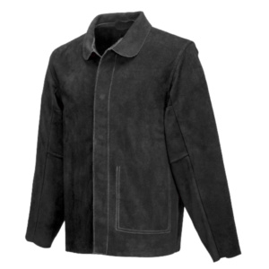Veste de soudeur en cuir de vachette pleine fleur de qualité supérieure, résistante, pour la protection industrielle et la protection contre les étincelles de feu lors du travail - Product Image 6