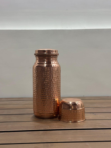 Custom Pure Copper Water Bottle with Copper Tumbler Cap Handmade Hammered Drinking Water <b>Storage</b> Bottle for Home Office and Trav - Product Image 2