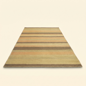 Alfombra Moderna de Lana Tejida a Mano, Diseño Desierto Verde Marrón, Ecológica, Antideslizante, de Pelo Grueso y Rayas, en Tonos Tierra, para Sala de Estar - Product Image 2