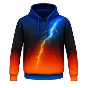 Sweat-shirt à capuche dégradé par sublimation pour homme et femme, style streetwear quotidien, confortable - Product Image 2