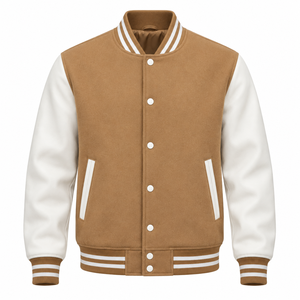 Veste d'hiver pour homme 100% coton, logo brodé personnalisé, vêtements décontractés d'hiver, veste varsity homme de haute qualité - Product Image 1