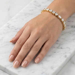 mixed cut prong <b>set</b> diamond line bracelet sparkling jewelry elegant luxury fashion accessory daily wear gift women - Product Image 1