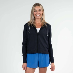 Custom 100% Cotton OEM <b>Womens</b> Zip Up Hoodie <b>Black</b> Full Zip Lightweight Casual Athletic <b>Womens</b> <b>Womens</b> Zip Up Hoodie - Product Image 1
