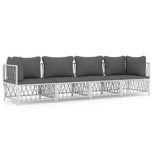 Set Lounge da Giardino Bianco e Grigio Scuro - Product Image 2
