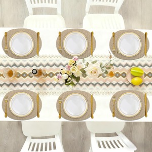 Eco Friendly Oval Woven Placemats Set of 6 Boho Style Dining Table <b>Mats</b> for Home Kitchen Decor Available At Good Price - Product Image 2