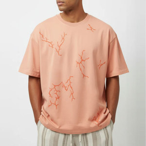 T-shirt simple à manches courtes, longueur standard, couleur personnalisée, design respirant, séchage rapide, vêtement d'été tendance, léger, polyester/coton - Product Image 6