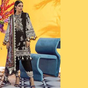 2021 nuevo traje de césped de algodón pakistaní bellamente diseñado étnico Salwar Kameez para adultos colores brillantes Venta caliente - Product Image 6