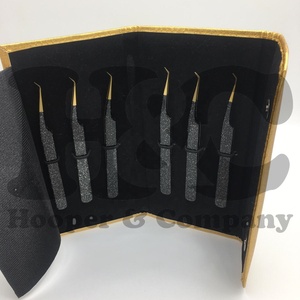 Pince à épiler d'extension de faux cils noire pince à épiler à paillettes en acier inoxydable - Product Image 6