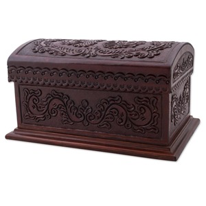 Boîte de rangement en bois avec couvercle, design rectangulaire, style classique, conteneur à 1 niveau pour articles divers, couvercle à charnières, finition naturelle - Product Image 2