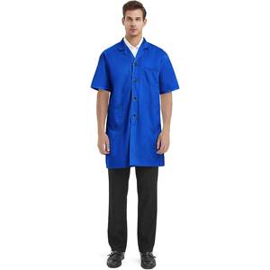 2025 Unisex de manga corta para uso diario, bata de laboratorio para correr de alta calidad con logotipo personalizado de Spandex, uniforme de 3XL-Doctor - Product Image 3