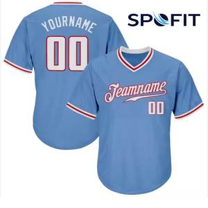Custom Navy Pinstripe Baseball Jersey Sublimated Team Uniform Personalized Name Number Baseball Shirt OEM ODM - Product Image 2