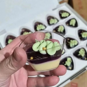 Hot Selling 175ml Triangle Shape Transparent Footed Dessert Cups <b>Mini</b> Parfait Yogurt Mousse Pudding Cups Wedding Catering Event - Product Image 3