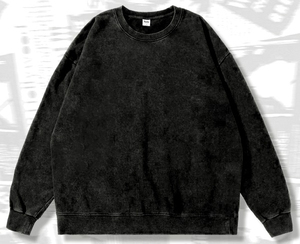 Sweat-shirt oversize professionnel pour femme, col rond, manches longues, délavé à l'acide, style vintage décontracté, avec badge personnalisé sur le devant - Product Image 1