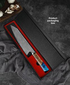 Couteau de chef japonais professionnel Kiritsuke, acier inoxydable 67 couches, manche en résine stabilisée, ambidextre, compatible lave-vaisselle, cuisine - Product Image 4