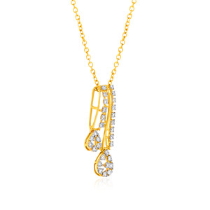 GLEAMORA ENTERPRISE Pendentif Cœur en Or Jaune avec Diamant de Laboratoire Taille Brillant pour Femme, Tendance, 14K, 2,75g, Couleur H - Product Image 2