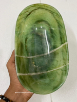 Bol en pierre naturelle sculptée sur mesure, aventurine verte, forme ovale, cristal, écologique, artisanat unique, haute qualité
