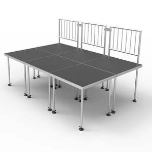 Scène modulaire portable en alliage d'aluminium et contreplaqué, capacité de charge 1000 kg, installation rapide, durable, antirouille, structure d'éclairage carrée - Product Image 6