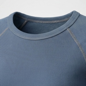 เสื้อครอปท็อปผ้าฝ้ายสีพื้นแบบกำหนดเองสำหรับผู้หญิง เสื้อแขนยาวสไตล์สตรีทแวร์ ออกกำลังกาย ฟิตเนส ยิม แอคทีฟแวร์ - Product Image 4