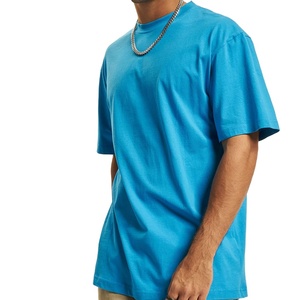 T-shirt en toile 100 % coton pour homme, manches courtes, col rond, coupe classique, design uni, tricoté 300g, anti-rétrécissement - Product Image 5
