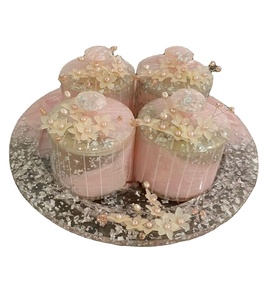 Lujoso juego de tarros de resina con diseño texturizado de patrón de frutas para cocinas, vajilla de conservación de frescura, 4 piezas para regalos - Product Image 1