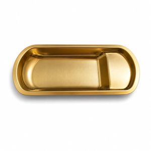 Gold Stainless Steel 2 Compartment Serving <b>Tray</b> Snacks Chocolate Cookies Pastry <b>Brownie</b> Plate Multipurpose Decorative - Product Image 1