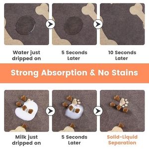 Tappetino Assorbente per Alimentazione Animali con Dispenser d'Acqua a Rapida Asciugatura, Base in Gomma Impermeabile per Ciotole e Mangiatoie - Product Image 3