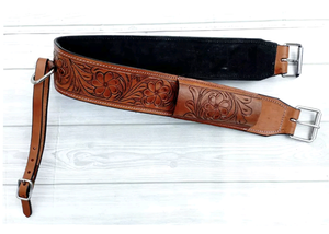 Accesorio de cincha de circunferencia de caballo de cuero con diseño de cesta mecanizada a mano para SILLÍN occidental, Fabricante Mayorista, superventas - Product Image 2