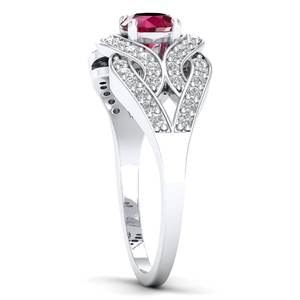 Bague REYES en argent sterling 925 avec rubis rond brillant de 0,5 carat, certifiée GRA, bijoux en moissanite pour femmes - Product Image 3