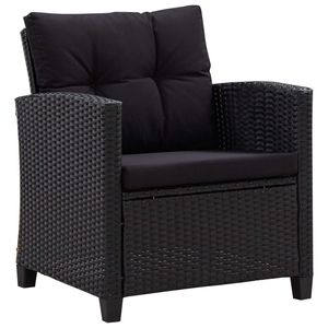 Set divano da giardino in 6 pezzi in Poly Rattan nero con cuscini da giardino - Product Image 5
