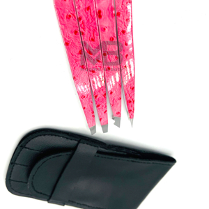 Pinzas de Cejas de Acero Inoxidable Duraderas con Mango Rosa, Juego de Pinzas de Punta Fina para un Acabado Preciso - Product Image 6
