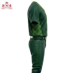 Conjunto de Uniforme de Béisbol Verde para Hombre con Ribete Amarillo Neón y Número 33, Material de Poliéster Transpirable para Adultos - Product Image 4