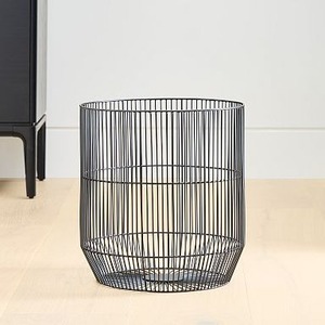 Cesto de Ropa Redondo Apilable de Metal Negro con Asas, Organizador Moderno de Hierro para Baño - Product Image 4