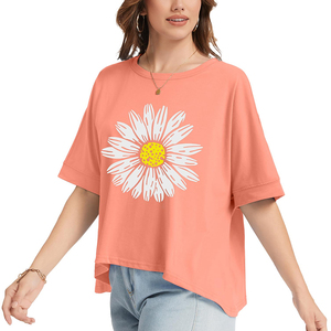 T-shirt Ringer pour femme, style streetwear, avec logo personnalisé sérigraphié, à épaules tombantes, vente en gros - Product Image 3