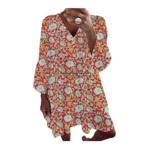 Robe décontractée pour femmes, printemps-été, pour l'été, magnifique imprimé bohème plage, écologique et lavable, mode féminine pour les vacances - Product Image 6