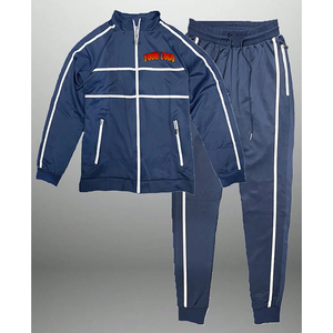 Ensemble de survêtement noir personnalisé en coton 100% de qualité supérieure, prix d'usine, en molleton technique pour le jogging, vente en gros - Product Image 1