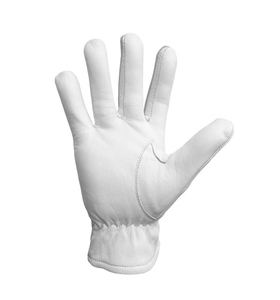 Guantes de Cuero Blanco Personalizados para Maestro Masón, Bicolor Amarillo y Azul, con Bordado de Compás Cuadrado y G, Guantes de Vestir para Logia Azul - Product Image 2