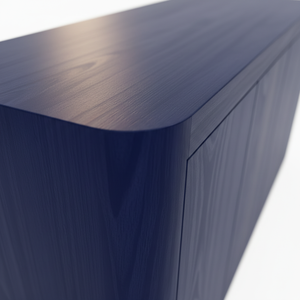 Aparador Moderno de 4 Puertas con Diseño Dinámico, MDF con Acabado en Roble Macizo, Multifuncional - Product Image 4