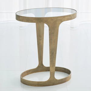 Mesa de Centro Metálica para Dormitorio, Acabado Dorado Antiguo con Tapa de Mármol Blanco, Mueble Decorativo para el Hogar, Superventas - Product Image 1