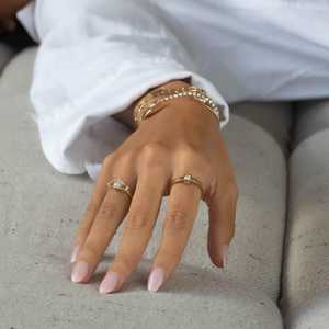 Keystone Cut Lab Grown Diamond Toi Et Moi Engagement <b>Ring</b> 14K Solid Gold 2Ctw <b>Two</b> <b>Stone</b> Minimalist Modern Bridal Statement Bands - Product Image 2