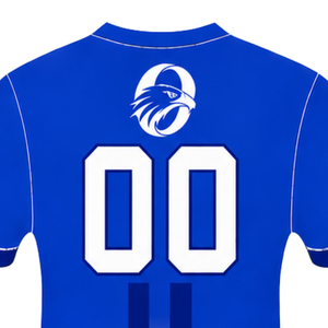 Camiseta Deportiva Azul Rey y Blanca de Manga Corta con Cuello Redondo y Número Impreso, Uniforme Deportivo para Entrenamiento y Equipo de Béisbol - Product Image 4