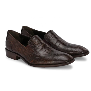 <b>Men's</b> <b>Brown</b> Genuine Leather Pointed Toe Lace-Up <b>Monk</b> Strap Comfort Plaid Print Dress <b>Shoes</b> - Product Image 1