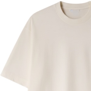 Men Oversized Short Sleeve T Shirt <b>Neutral</b> Minimal Chest Logo Cotton Loose Fit Casual Streetwear Top OEM - Product Image 3