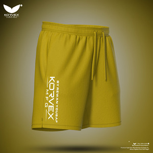 Korvex <b>Men's</b> <b>Yellow</b> Canvas Mid Waist Drawstring Bermuda <b>Shorts</b> Quick Dry Sublimation Print Athletic Sporty Style - Product Image 3