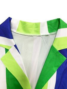 ชุดเสื้อผ้าฤดูร้อนสำหรับผู้หญิง ชุดเสื้อเชิ้ตลายทางพิมพ์ลายลำลอง ชุดเซ็ตสองชิ้นกางเกงขาสั้น - Product Image 2