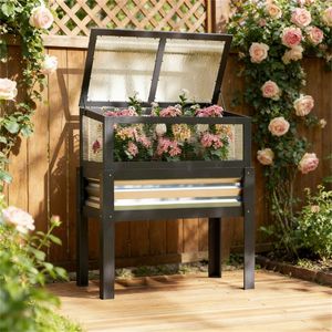 Jardinera Elevada y Mini Invernadero para Plantar, Caja de Flores Única para Jardín Exterior - Product Image 4