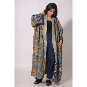 Chaqueta Vintage Kantha Gudri con Estampado Floral, Tejida en Algodón Ecológico, Hecha a Mano, Estilo Boho, Talla Única, Túnica India de Invierno - Product Image 2