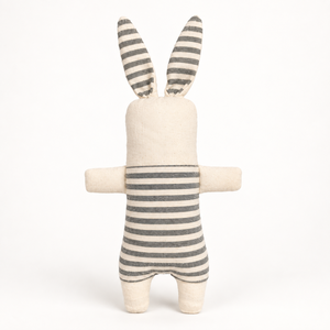 Peluche Lapin Brodé Rayé en Tissu Coton, Jouet Doux pour Bébé, Accessoire d'Anniversaire, Décoration de Crèche - Product Image 5