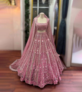 New Trending Indian Designer 4 Meter Flared Premium <b>Net</b> Lehenga Choli Dress with Sequins Work Canvas Layers Wedding Partywear - Product Image 1